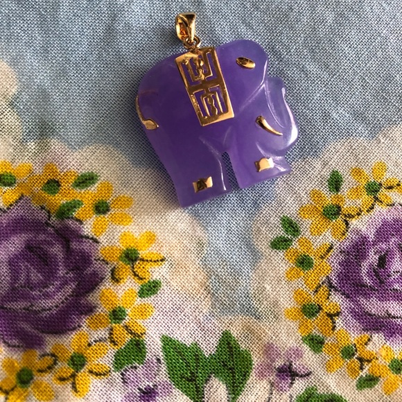 Jewelry | Purple Jade Elephant Pendant | Poshmark